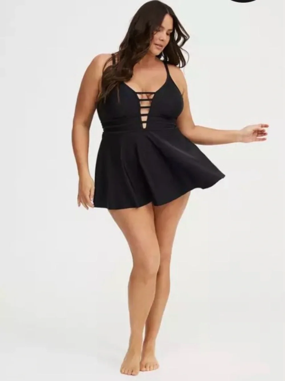 NWT Torrid Black Strappy Skater One-Piece Swim Dress ~ END OF SUMMER SALE!! - Picture 4 of 7